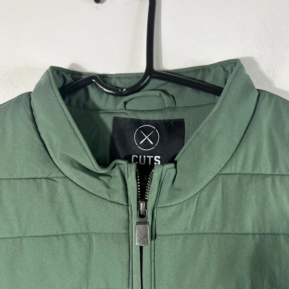 Mens Cuts‎ Alpha Vest Puffer Moss Green L NWT